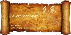 Gipsz Zdenkó névjegykártya